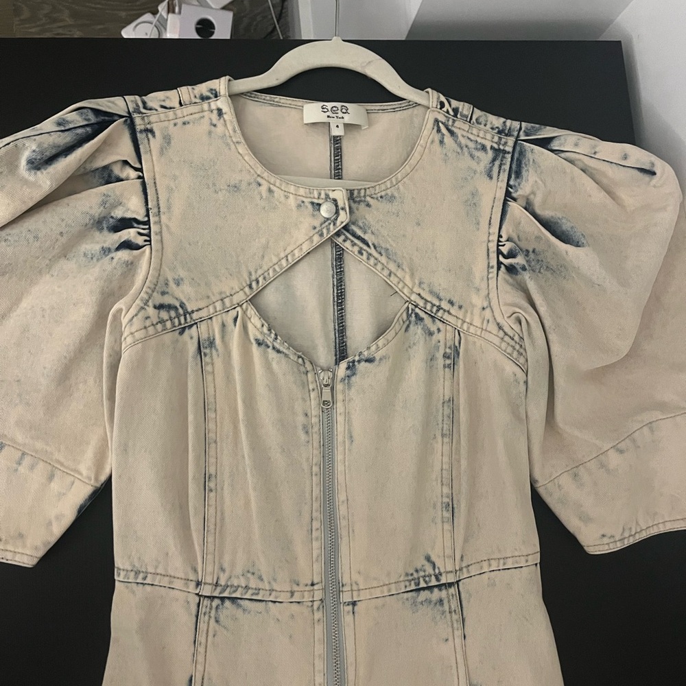 Sea New York Bleached Puff Sleeve Jumpsuit - Picture 3 of 4